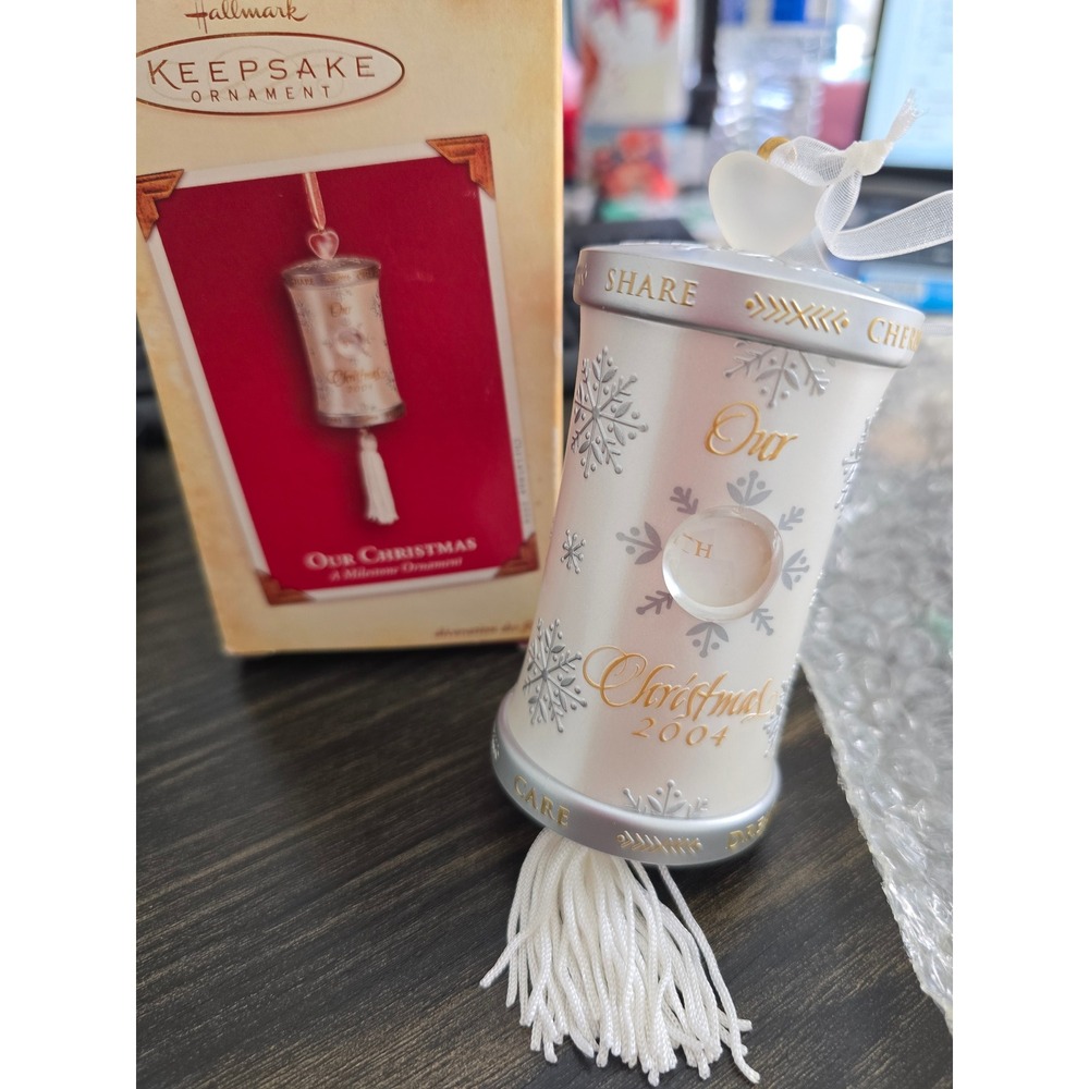 Hallmark Keepsake Our Christmas Milestone Ornament 2004 Adjustable Year Tassel